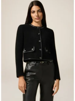 Oltre Marynarka R171R002236N033 Czarny Boxy Fit