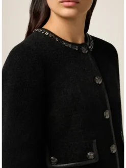 Oltre Marynarka R171R002236N033 Czarny Boxy Fit