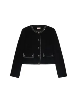 Oltre Marynarka R171R002236N033 Czarny Boxy Fit
