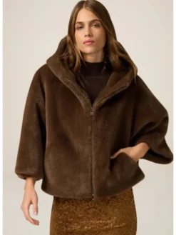 Oltre Płaszcz zimowy 0003J000155N022 Brązowy Baggy Fit