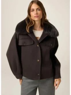 Oltre Płaszcz zimowy 0096J000140N022 Brązowy Boxy Fit