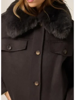 Oltre Płaszcz zimowy 0096J000140N022 Brązowy Boxy Fit