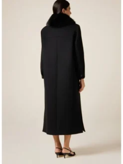 Oltre Płaszcz zimowy 0002J000153N033 Czarny Baggy Fit