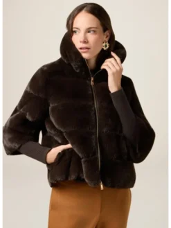 Oltre Płaszcz zimowy 0076R000471N032 Brązowy Boxy Fit