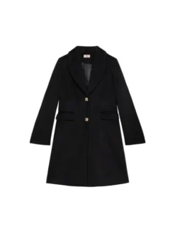 Oltre Płaszcz zimowy 0088R000487N033 Czarny A-Line Fit