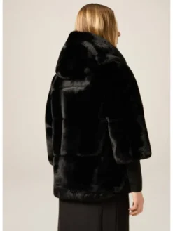 Oltre Płaszcz zimowy 0075R000470N033 Czarny Baggy Fit