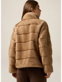 Oltre Płaszcz zimowy 8719R001286N002 Kremowy Boxy Fit