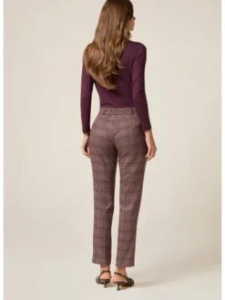 Oltre Spodnie materiałowe P00CR009160N0Z6 Bordowy Regular Fit