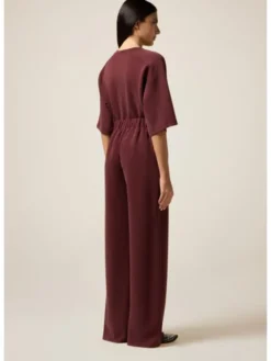 Oltre Spodnie materiałowe P801J002486N036 Bordowy Baggy Fit