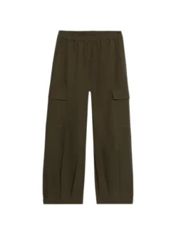 Oltre Spodnie materiałowe P037J002516N035 Zielony Boy Fit