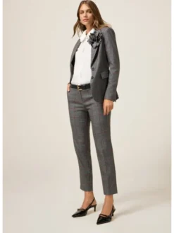 Oltre Spodnie materiałowe P030R108846N0Z3 Szary Regular Fit