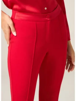 Oltre Spodnie materiałowe P088R008734N016 Czerwony Flare Fit