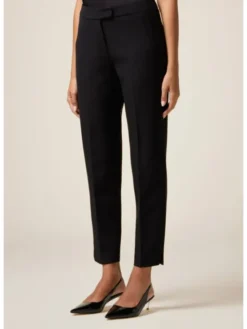 Oltre Spodnie materiałowe P037R008787N033 Czarny Regular Fit