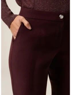 Oltre Spodnie materiałowe P011R009067N029 Bordowy Regular Fit