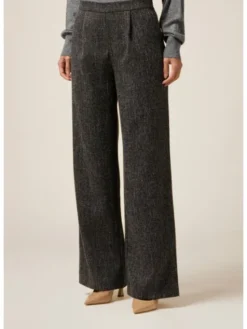 Oltre Spodnie materiałowe P014R109071N033 Szary Baggy Fit