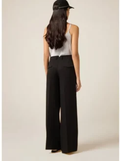 Oltre Spodnie materiałowe P01XR009262N033 Czarny Baggy Fit