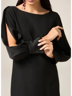 Oltre Sukienka koktajlowa 7024R004978N033 Czarny Baggy Fit