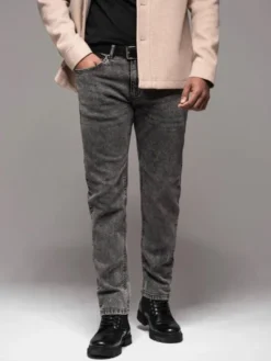 Ombre Jeansy OM-PADP-0217 Szary Regular Fit