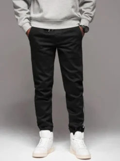 Ombre Joggery OM-PADJ-0156 Czarny Regular Fit