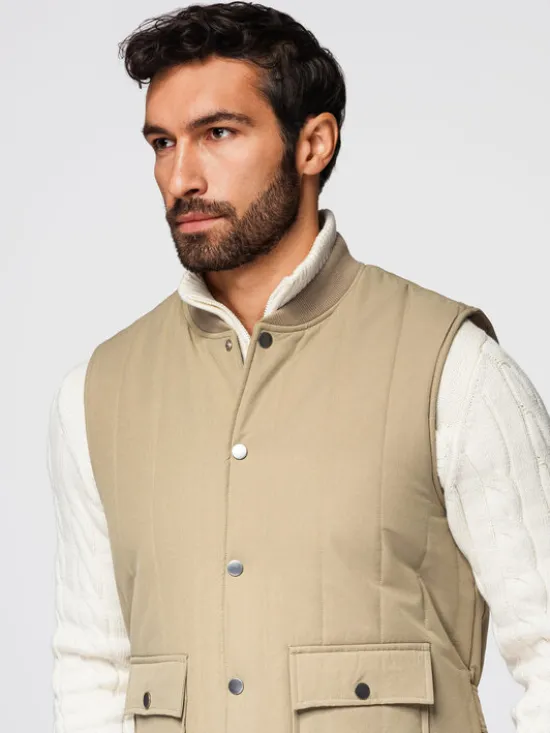 Ombre Kamizelka OM-JAVJ-0323 Beżowy Regular Fit