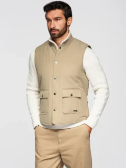 Ombre Kamizelka OM-JAVJ-0323 Beżowy Regular Fit