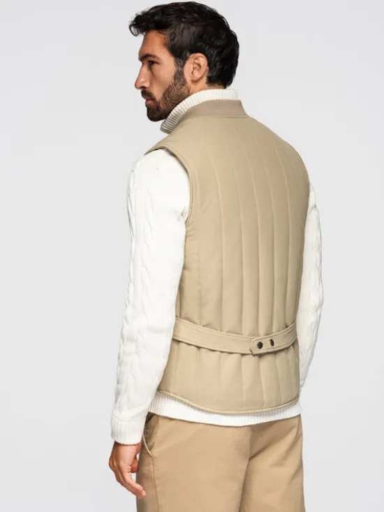 Ombre Kamizelka OM-JAVJ-0323 Beżowy Regular Fit
