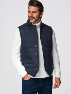 Ombre Kamizelka OM-JAVJ-0275 Granatowy Regular Fit
