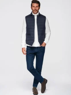 Ombre Kamizelka OM-JAVJ-0275 Granatowy Regular Fit