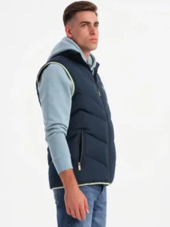 Ombre Kamizelka OM-JAVJ-0210 Granatowy Regular Fit