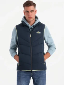 Ombre Kamizelka OM-JAVJ-0210 Granatowy Regular Fit