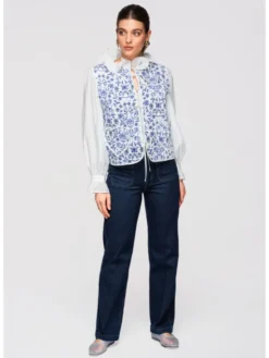 Ombre Kamizelka OW-VE-E0003 Niebieski Regular Fit
