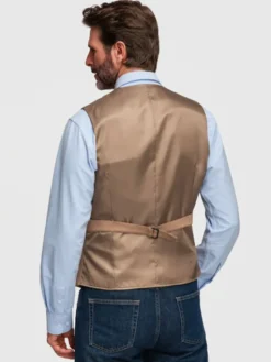 Ombre Kamizelka V66 Brązowy Slim Fit