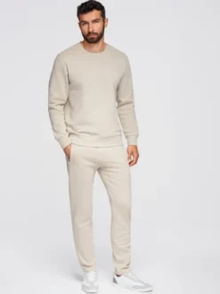 Ombre Komplet dresowy Z122 Beżowy Regular Fit