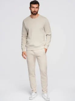 Ombre Komplet dresowy Z122 Beżowy Regular Fit