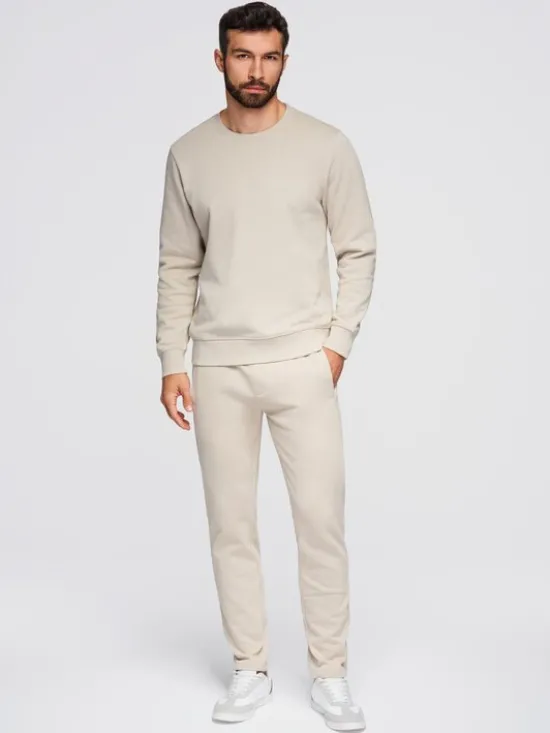 Ombre Komplet dresowy Z122 Beżowy Regular Fit