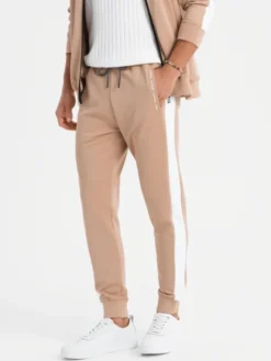 Ombre Komplet dresowy Z118 Beżowy Regular Fit