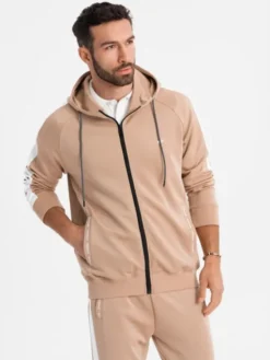 Ombre Komplet dresowy Z118 Beżowy Regular Fit