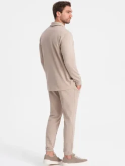 Ombre Komplet dresowy Z71 Beżowy Regular Fit