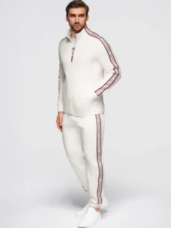 Ombre Komplet dresowy Z113 Biały Regular Fit