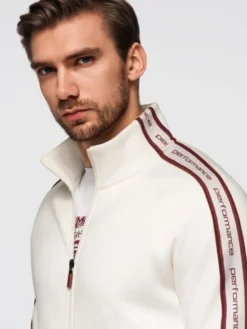 Ombre Komplet dresowy Z113 Biały Regular Fit