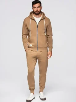 Ombre Komplet dresowy Z119 Brązowy Regular Fit
