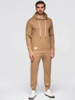Ombre Komplet dresowy Z121 Brązowy Regular Fit
