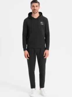 Ombre Komplet dresowy Z107 Czarny Regular Fit