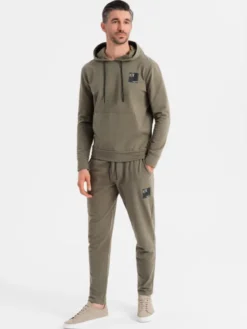 Ombre Komplet dresowy Z107 Khaki Regular Fit