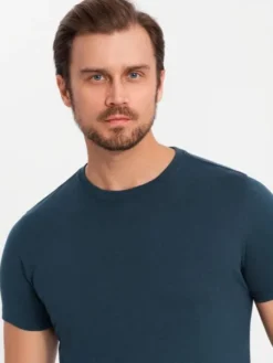 Ombre Komplet t-shirtów OM-TSBS-0232 Biały Regular Fit