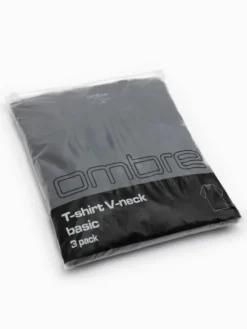 Ombre Komplet t-shirtów OM-TSBS-0281 Czarny Regular Fit