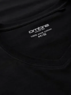 Ombre Komplet t-shirtów OM-TSBS-0281 Czarny Regular Fit