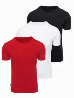 Ombre Komplet t-shirtów OM-TSBS-0268 Kolorowy Regular Fit