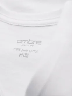 Ombre Komplet t-shirtów OM-TSBS-0281 Biały Regular Fit