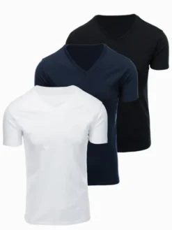 Ombre Komplet t-shirtów OM-TSBS-0281 Kolorowy Regular Fit